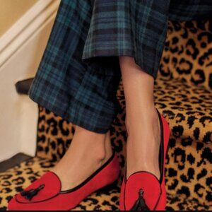 J.McLaughlin Cecily Red Velvet Loafers Size 7.5. Excellent condition